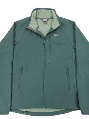 Outdoor Research Ferrosi Grid Jacket Womens Sz L, Green Soft Shell, Fleece Lined